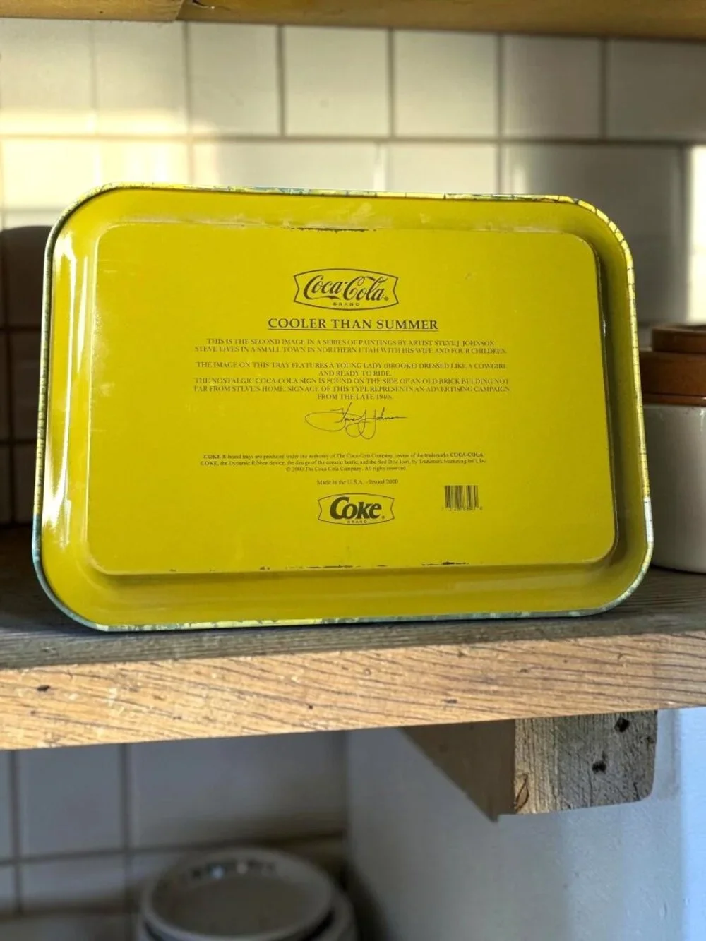 Coca-Cola Cooler Than Summer Metal Serving Tray Steve Johnson Art